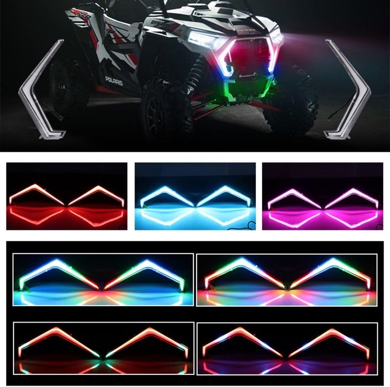 Chelhead RGB RZR XP 1000 Fang Light Kit with Chasing Color, Front Signature Accent Fang Light Assembly Compatible with Polaris RZR XP 1000 Turbo 2018-2024 - Image 2